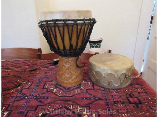 2 Animal Skin Drums