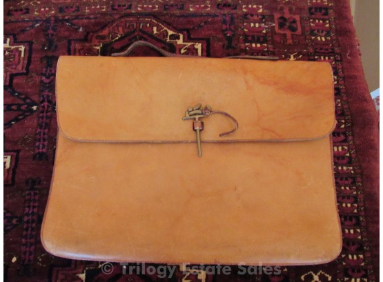 Vintage Leather Messenger Bag Tote Briefcase