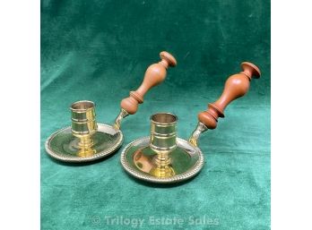 Pair Baldwin Brass Candle Holders