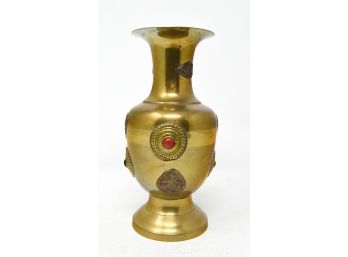 Brass Vase With Cabachons