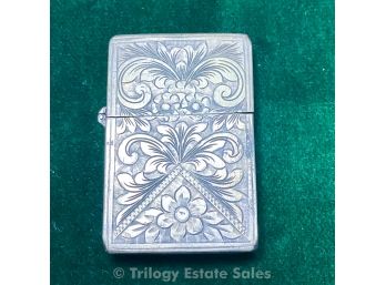 Hand Chased 800 Silver Case Lighter