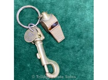 Acme Thunderer Brass Whistle Keychain