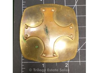 Noah's Art Copper Cross On Brass Belt Buckle