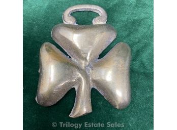 Clover Leaf Shamrock Brass Harness Medallion