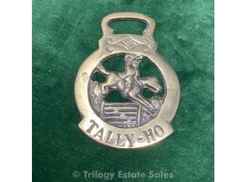 Tally-Ho Brass Harness Medallion