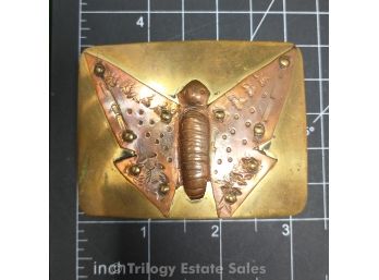 Noah's Art Copper Butterfly On Brass Belt Buckle