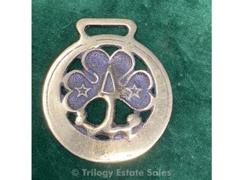 Girl Guides Brass Harness Medallion