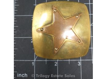 Noah's Art Copper Star On Brass Belt Buckle