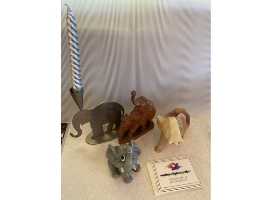Elephant Candles, Candle Holder And Wooden Elephants D 30