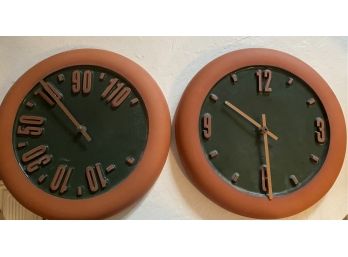 Terracotta Outdoor Clock And Thermometer B20