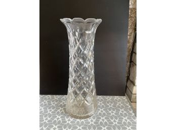 Tall, Heavy Crystal Vase Lr110