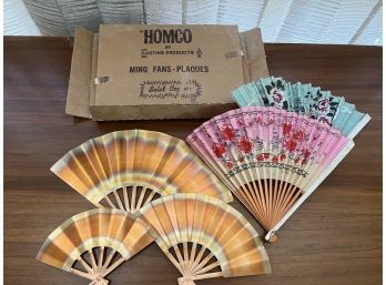 5 Solid Copper Ming Fan Plaques By HOMCO Bdb117