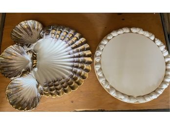 Shell Cake Plate & Divided Shell Dish D 13