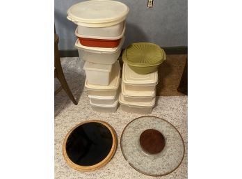 2 Lazy Susans And Vintage Storage Containers Mostly Tupperware B35
