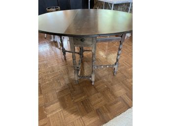 Folding / Dropleaf Wooden Table With Drawer D