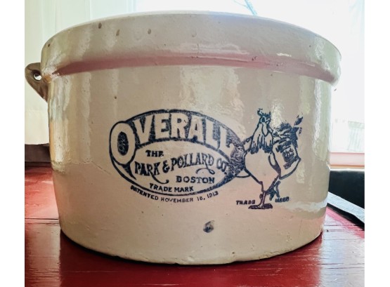 Vintage Overall Brand Crock 10.5' Diameter