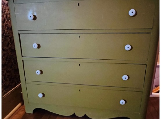 4 Drawer Painted Chest 39' W X 17' D X 35' T White Porcelain Knobs