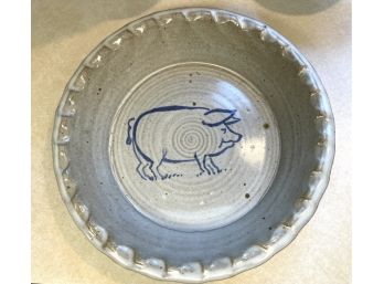 Pig Pie Plate Scalloped Edged