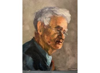 Oil On Board Laura Elkins Stover Portrait Of A Man 12' X 18'