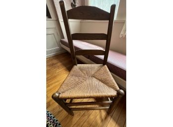 Single Ladderback Rush Seat Chair 17.5' T