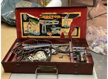 Antique Erector Set In Metal Box