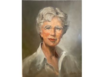 Painting #17 Oil On Canvas Portrait Of Laura Elkins Stover Painted By Helen Van Wyk Signed Original