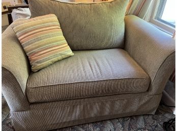 Overnight Sofa Bed Chair Pullout Light Green Tweed With Pillows 55' Wide X 36' Deep