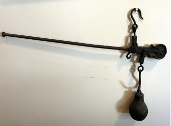 Old Cast Iron Fish Scale Weighted & Hook 22' Long