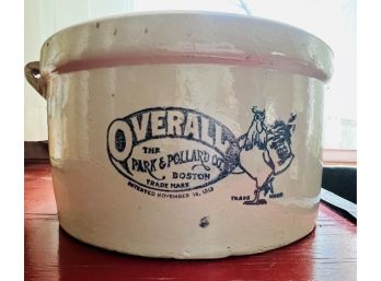 Vintage Overall Brand Crock 10.5' Diameter