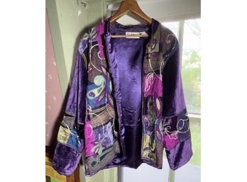 Funky Flashback Brand Retro Style Jacket Purples & Pinks