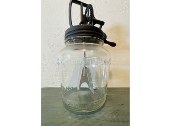 Unusual Old Glass Butter Churn 13'