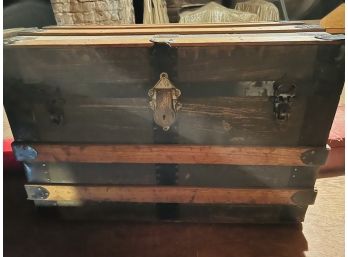 Old Steamer Trunk Flat Top With Tray