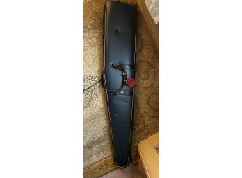 Old Black Leather Gun Case Zippered Possibly Browning