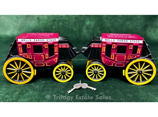 Two Wells Fargo Stagecoach Banks