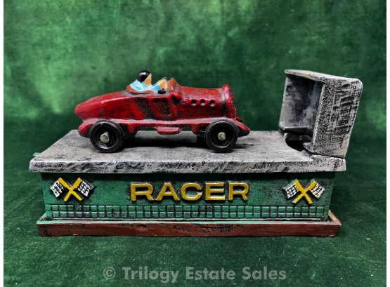 Reproduction Indy Car Racer Cast Iron Bank