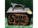 Shoe Shine Bootblack Box With Boston School Committee License Medallion