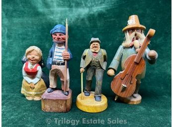 Four German Folk Art Figural Carvings