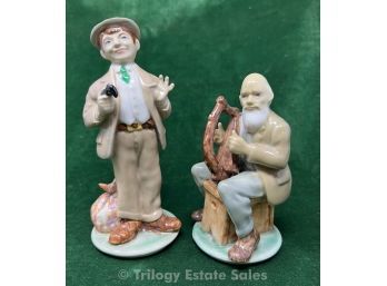 Wade Irish Porcelain 'The Bard Of Armagh' And 'The Irish Emigrant' Figurines