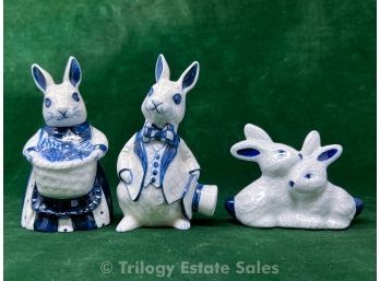 Dedham Pottery Mr. & Mrs. Rabbit