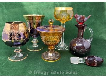 Lot Of Fancy Bohemian Glass And Crystal