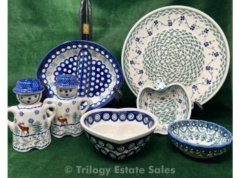 Lot Of Assorted Polish Stoneware Ceramics