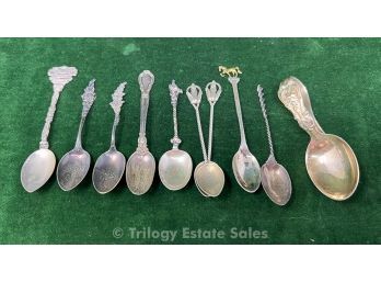 Demitasse And Collector Spoons Sterling And 900 Silver