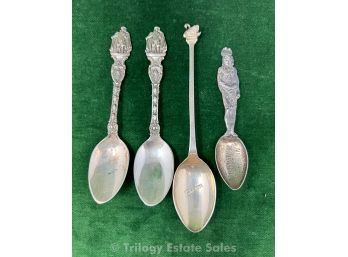 Four New England Sterling Silver Spoons