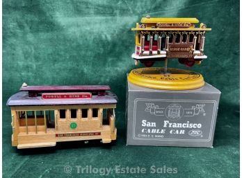 Two San Francisco Cable Car Music Boxes