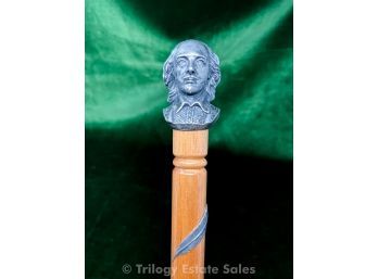 Pewter Bust Of Shakespeare Figural Walking Stick
