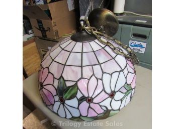 Stained Glass Floral Hanging Light Fixture