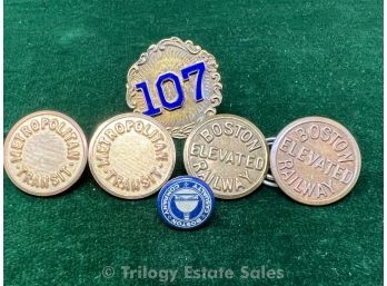Antique Transit And Railway Uniform Buttons And Badge