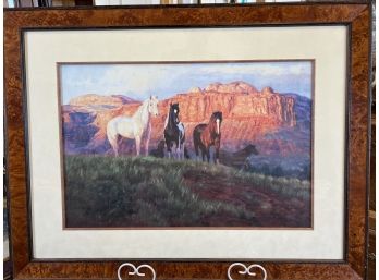 Claire Goldrick Colorado Artist Horses Western Signed & Numbered Print Professionally Framed 33.75' X 25.75'