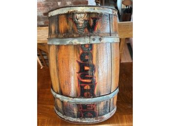 Old Wood Barrel Store Sign 'Woodshed' 18' Tall X 12' Circumference At Top