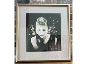 Classic Audrey Hepburn Framed Picture 19.5' X 21'